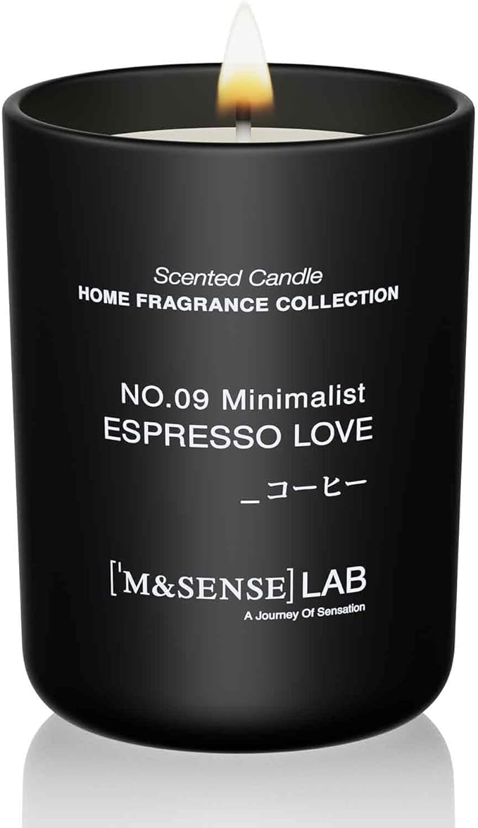 M&SENSE Natural Soy Candle| Espresso Love | 8.82 oz, 50H Burn | Minimalist Scented Candle for Relaxation, Gifting, Home Décor | for Bedroom, Office, Party Medium - Bloomnest
