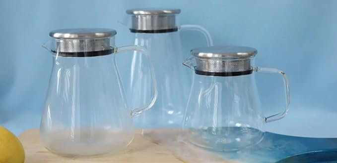 Teabloom One-Touch Tea Maker, 2-in-1 Teapot and Kettle with Stainless Steel Filter Lid for Loose Tea – Stain-free Borosilicate Glass Tea Pot (15 Oz) – Tea Connoisseur's Choice - Bloomnest