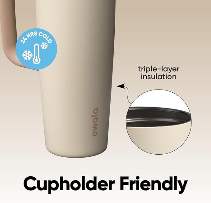 Owala FreeSip Tumbler - Stainless Steel - 30-oz. - Tan (Lightly Toasted) Owala