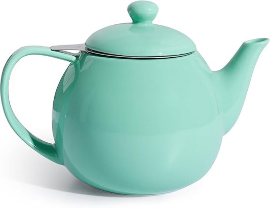 Sweese Teapots for Tea, 27 oz Porcelain Tea pot with Removable Stainless Steel Infuser, Tea Pots for Loose Tea - Mint Green - Bloomnest