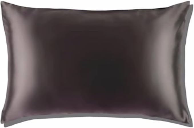 100% Mulberry Silk Pillowcase for Sleeping Women, 22 Momme Silk Pillow Cases for Hair and Face, Zipper Closure, Hypoallergenic Pillow Cases USA Made, 1 Pcs 20"x30" (Queen, Slate Grey) - Bloomnest