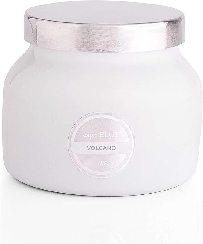 Capri Blue Volcano Scented Candles - Luxury Glass Jar Candles for Home Scented with Tropical Fruit & Sugared Citrus - Soy Wax Blend - Capri Blue Volcano - White Color (8 oz) - Bloomnest