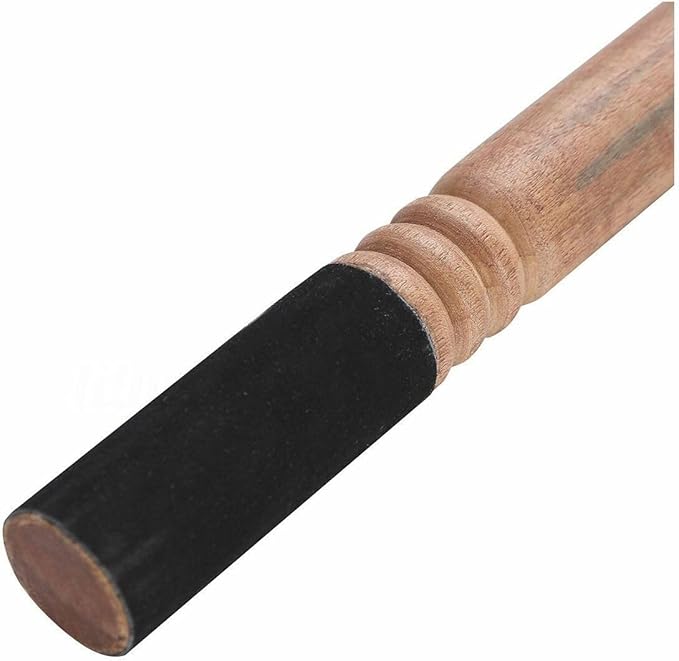 Leather-Wrapped Singing Bowl Striker, 7 x 1 Inches, Singing Bowl Mallet, Gong Mallet (Black) - Bloomnest