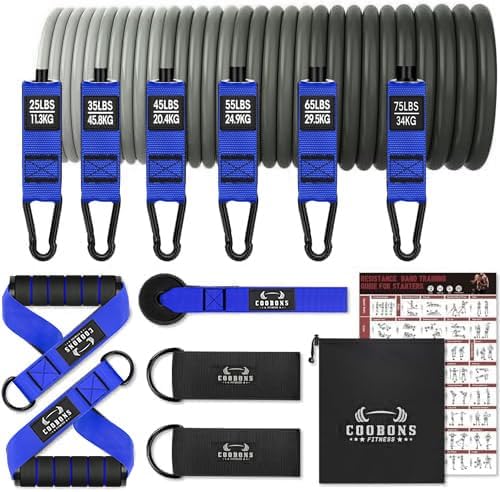 Heavy Resistance Bands for Working Out, 300LBS Exercise Bands with Handles, Workout Bands for Men, Weight Fitness Bands Set for Muscle Training, Strength, Slim, Yoga, Home Gym Equipment - Bloomnest