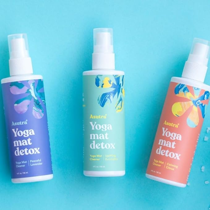 ASUTRA Yoga Mat Cleaner Spray Variety Pack (Lavender, Eucalyptus, Citrus), 4 fl oz Each (Pack of 3) - No Slippery Residue, Organic Essential Oils, Deep-Cleansing for Fitness Gear & Gym Equipment - Bloomnest