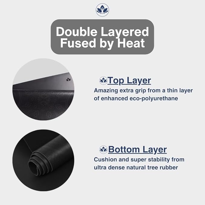 Clever Yoga Liquid Balance Thick Yoga Mat - Pro Exercise Yoga Mat with Non-Slip Surface for Home Gym, Earth-Friendly & Recyclable Pilates and Workout Pad Women & Men, 4.5 mm - Bloomnest