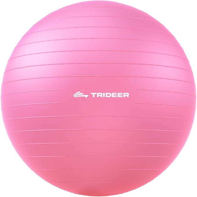 Trideer Exercise Ball for Yoga, Pilates & Fitness – Stability Ball Equipment for Home Gym & Office Chair, Core & Balance Training Accessories, Physical Therapy Equipment, Quick Pump Included, 5 Sizes - Bloomnest
