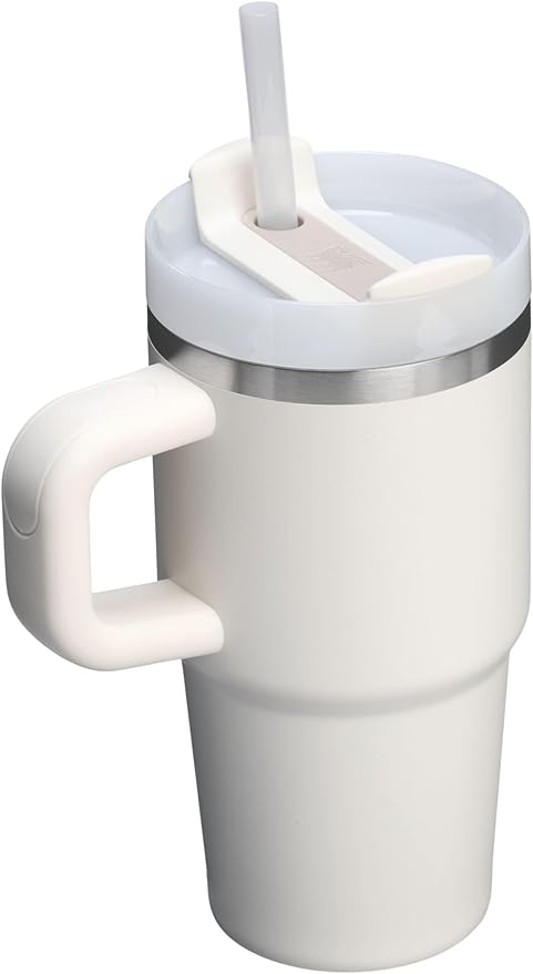 Stanley Quencher H2.0 Tumbler with Handle and Straw 20 oz | Flowstate 3-Position Lid | Cup Holder Compatible for Travel | Insulated Stainless Steel Cup | BPA-Free | Cream 2.0