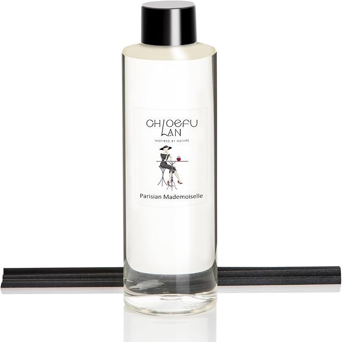 Chloefu LAN Parisian Mademoisellt Scented Oil Diffuser Refill 6.76 fl oz, Natural Essential Oil, Elegant Floral for Bedroom & Vanity, Best for SPA and Home, 0% Alcohol, Promote Sleep & Relieve Stress - Bloomnest