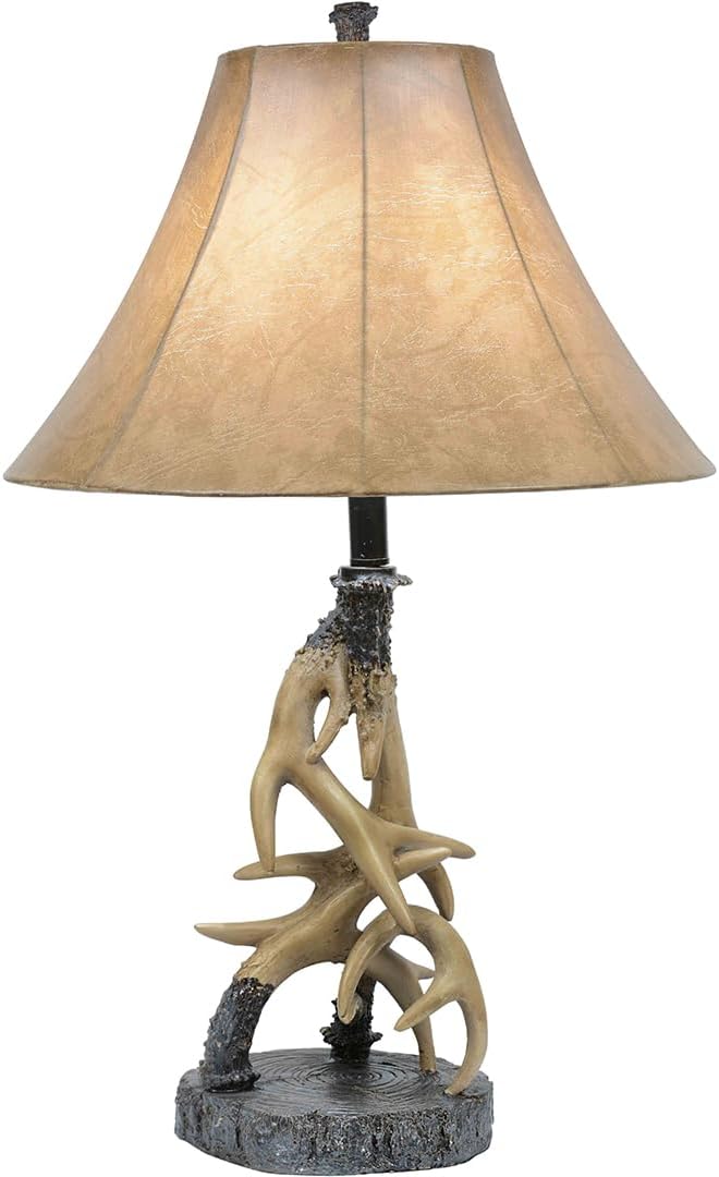 BLACK FOREST DECOR - Faux Antler Table Lamp for Cabin, Living Room, Nightstand, Desk - Rustic Lighting Décor - 28.5" x 18" - Bloomnest