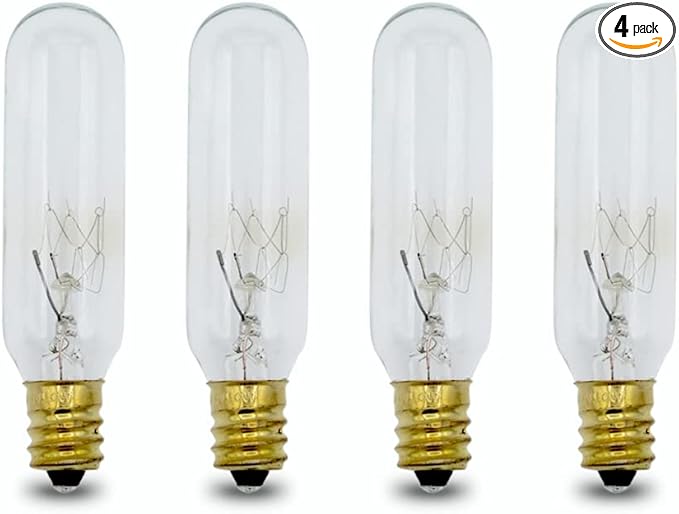 lumenivo 15 Watt Bulbs for Himalayan Salt Lamps 15T6/CL Tubular T6 15 Watt Candelabra Bulb E12 Base Light Bulbs for Exit Signs - Clear - 120V - 4 Pack - Bloomnest