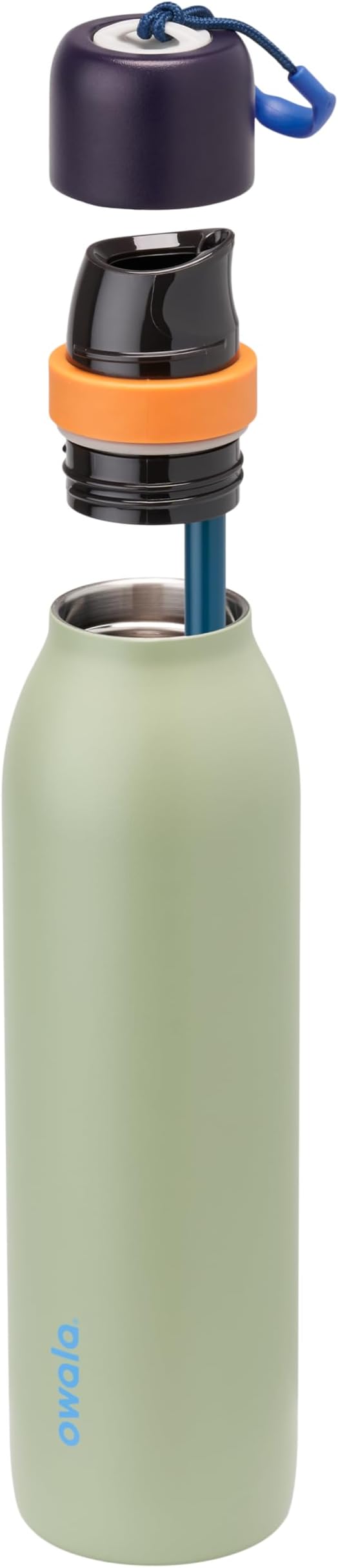 Owala FreeSip Twist Insulated Stainless Steel Water Bottle with Straw for Sports and Travel, BPA-Free, 24-oz, Blue/Green (Camo Cool) Owala