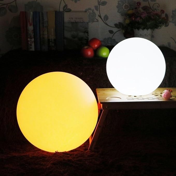 Globe Floor Lamp, 14-inch LED Ball Light with Remote,16 RGB Color Dimmable Rechargeable Nursery Globe Lamp, Waterproof Glowing Orb Light for Indoor Outdoor Lighting Decors - Bloomnest
