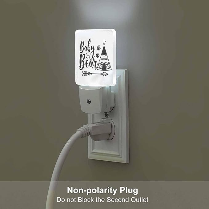 LED Night Light,Funny Bear Slogan Inscription LED Night Light Plug into Wall with Dusk to Dawn Light Sensor White Energy Efficient Nightlight for Bedroom Bathroom Hallway Living Room Kitchen - Bloomnest