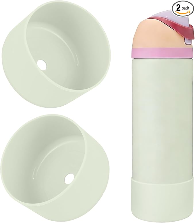 2PCS Silicone Water Bottle Boot, Compatible with Owala 24oz 32oz 40oz, Protective Anti-Scratch & Anti-Dent No Noise Sleeve Cover for FreeSip/Twist/Flip Water Bottles (Coastal Mist, 24oz) BKBY