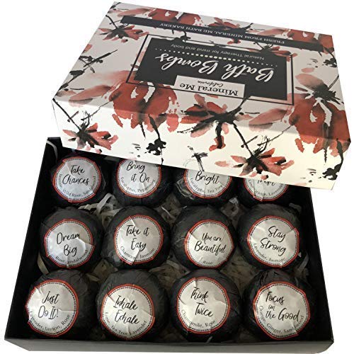 Bath Bombs for Women Relaxing with Inspirational Messages, 12 Natural and Organic Bath Bombs with Essential Oils & Skin Moisturizing Shea Butter. Stocking Stuffers Christmas Gifts for Wife Girlfriend - Bloomnest