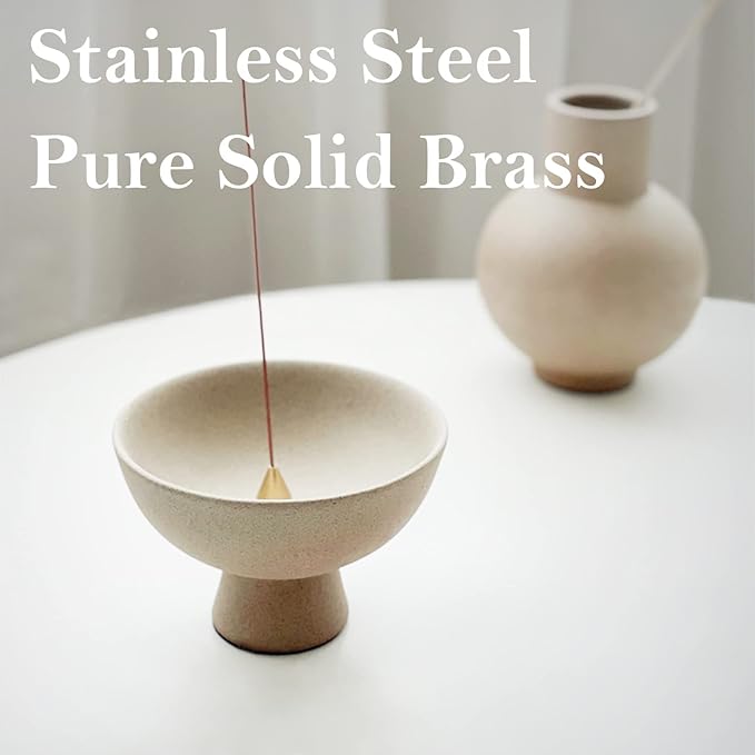 Ceramic Incense Holder for Sticks - Incense Burner Holder Zen Decor - Decorative Bowl for Table Décor Design - 5.3" W X 3.9" H - Bloomnest