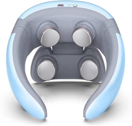 Intelligent Neck Massager 6 Modes 9 Gears TENS Pulse Heating Cervical Massager (Blue) Bloomnest