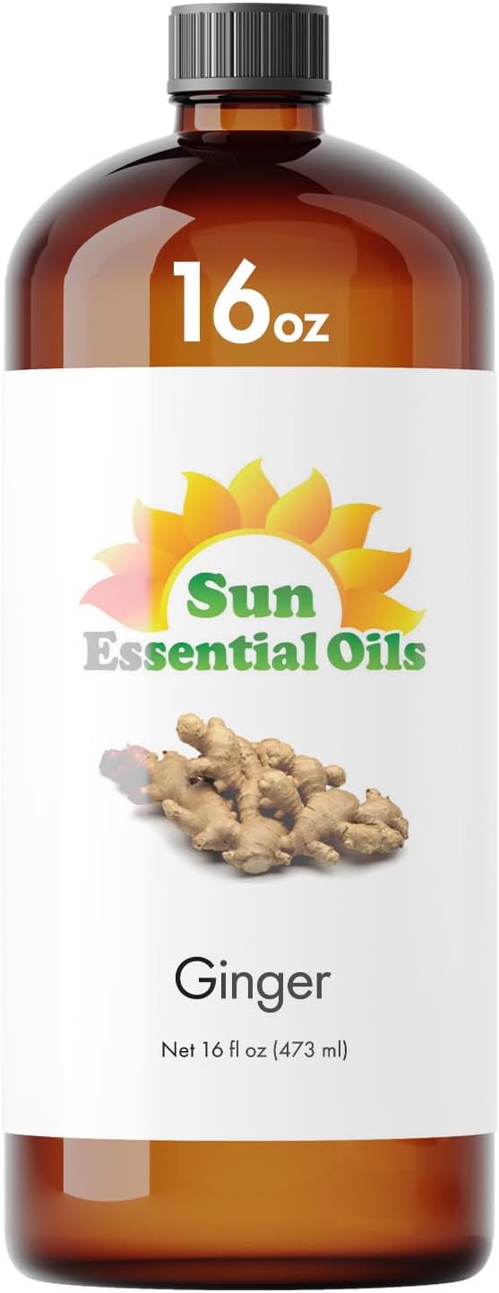 Sun Essential Oils Ginger Essential Oil 16oz Therapeutic Grade for Aromatherapy, Diffuser, Muscle, and Pain Soothing - Bloomnest