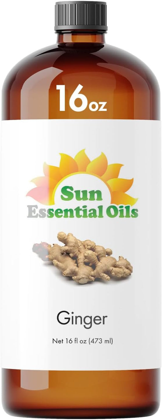 Sun Essential Oils Ginger Essential Oil 16oz Therapeutic Grade for Aromatherapy, Diffuser, Muscle, and Pain Soothing - Bloomnest