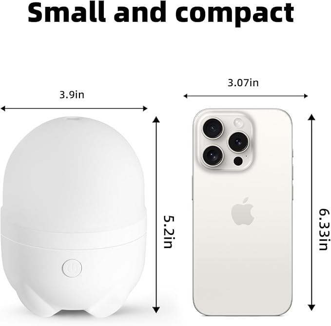 150ML Cordless Battery Powered Essential Oil Diffuser, 7 Hours Run Time,Mini Portable Rechargeable Diffuser with 7 LED Color Changing Lights (White) - Bloomnest