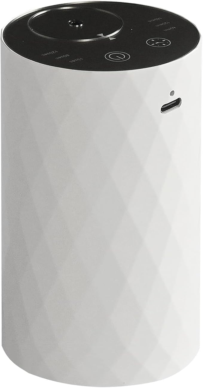 Waterless Diffuser for Essential Oil,Aromatherapy Air Scent Diffuser with 3 Mist Modes and 3 Countdown Timers,Mini Portable Scent Machine for Home,Room,Car,Office,Ivory White - Bloomnest