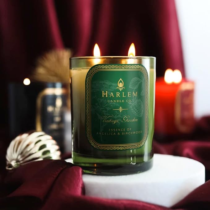 HARLEM CANDLE CO. Vintage Garden - Luxury Scented Soy Candle, 11 oz - 80-Hour Burn Time | Wild Berry, Rose, Absinthe, Angelica, Strawberry Musk, Birchwood | Scented Candles for Home - Bloomnest