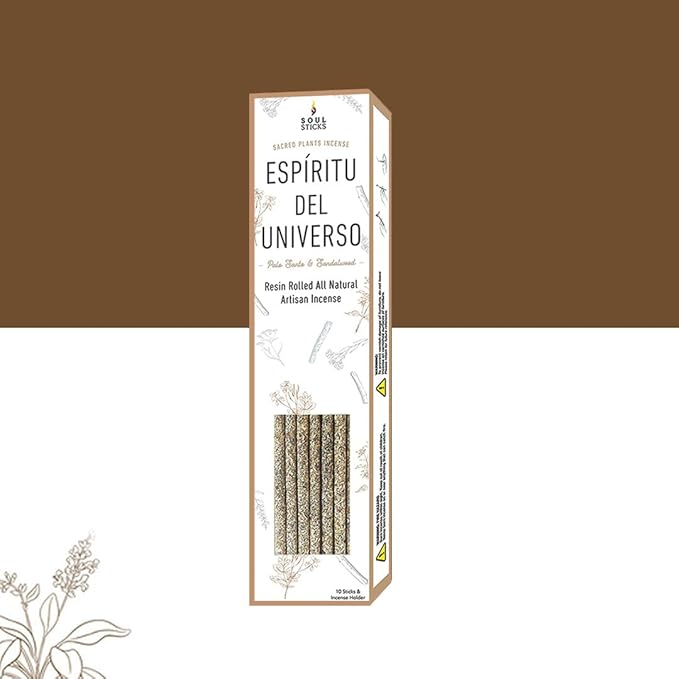 SOUL STICKS Handcrafted 10pcs Resin Artisan Incense Sticks Non-Toxic & Long Lasting Aromatic Sticks for Yoga Meditation Relaxation Aromatherapy Cleansing & Purification (Palo Santo & Sandalwood) SoulSticks