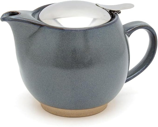 Zero Japan Bee House Round Teapot For One, 15 Oz - Ceramic Tea Pot with Stainless Steel Lid and Infuser, Dishwasher and Microwave Safe Tea Pots (Stone Gray)