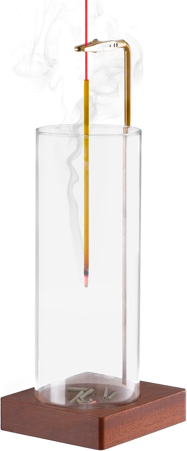 Incense Holder for Sticks, Insence-Stick Holder Ash Catcher with Removable Glass [Anti-Ash Flying], Mess-Free Incense Burner Holder, Perfect for Meditation Yoga Relaxation,Home Decor - Bloomnest