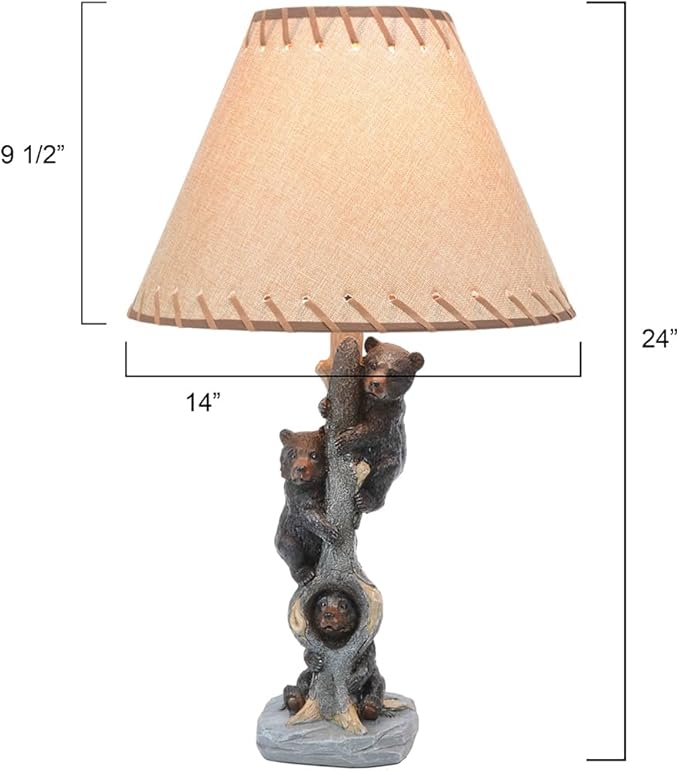 BLACK FOREST DECOR - Bears in a Tree Table Lamp for Cabin, Living Room, Nightstand, Desk - Home Décor - 24" x 14" - Bloomnest