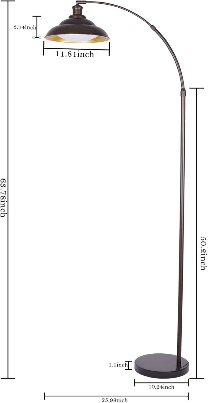 Arc Floor Lamp, Dimmable Dome Floor Lamp with Remote & Foot Switch, Modern Standing Lamp 3000-6500K 25W Integrated LED Bulb, Bronze Tall Lamp Over Couch Lamps for Living Room Bedroom Offices(Bronze) - Bloomnest