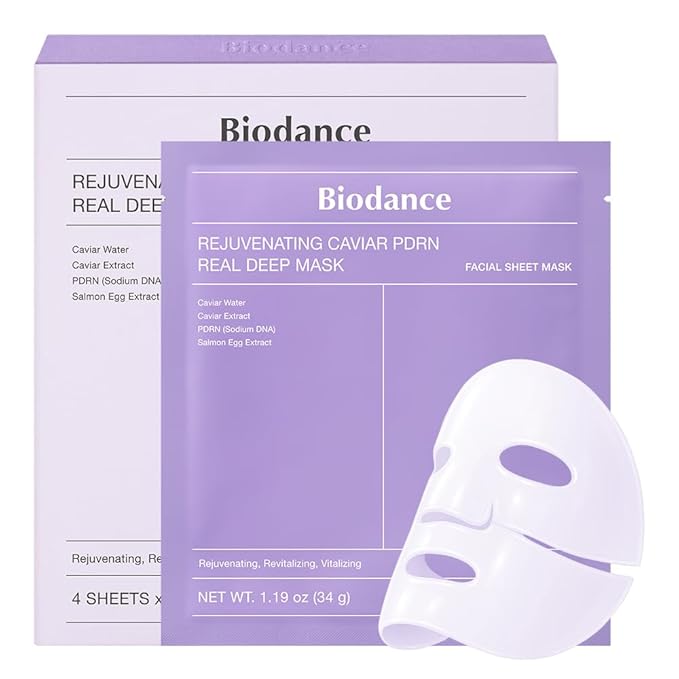 BIODANCE Rejuvenating Caviar PDRN Real Deep Mask, Overnight Hydrogel Mask, Skin Firming, Radiance, Enhancing Skin Recovery, Korean Skin Care, Valentines Day Gifts for Her | 1.19oz(34g) x 4ea - Bloomnest