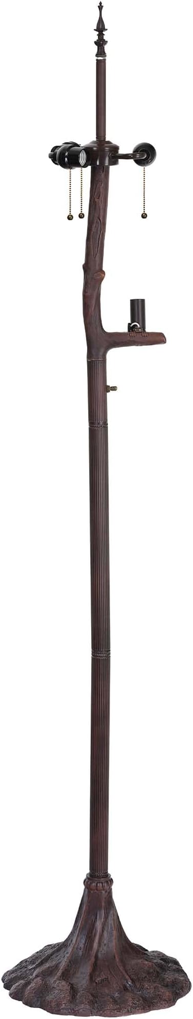 Bieye L10766 Grapes Tiffany Style Stained Glass Double-Lit Floor Lamp with Owl Night Light, 18" Wx65 H - Bloomnest
