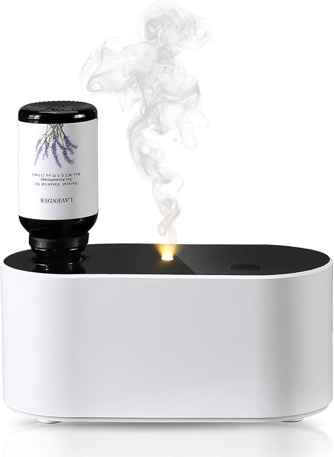 Waterless Diffuser for Essential Oil, Battery Operated Scent Air Aromatherapy Diffuser, Mini Aroma Diffusers with 3 Intermittent Mist Modes, Cycle Start for 400-700 sq.ft Home Office Bedroom. - Bloomnest