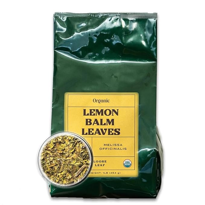 Worldwide Botanicals Organic Lemon Balm Tea, 1Lb - Loose Leaf Premium Herbal Tea | 100% Pure Lemon Balm Leaves | For Stress Relief and Good Digestion | Kosher - Bloomnest