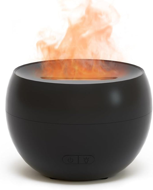 SALKING Flame Diffuser for Essential Oils, Fire Aromatherapy Essential Oil Diffuser, 150ml Ultrasonic Cool Mist Humidifier with Auto-Off Function, Small Diffuser for Home,Office,Bedroom,Gift (Black) - Bloomnest