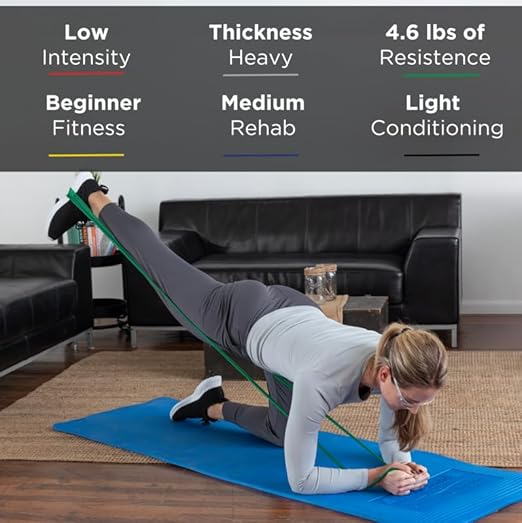 THERABAND Resistance Bands, 6 Yard Roll Professional Latex Elastic Band For Upper & Lower Body, Core Exercise, Physical Therapy, Pilates, Home Workouts, & Rehab, Green, Heavy, Level 4 - Bloomnest