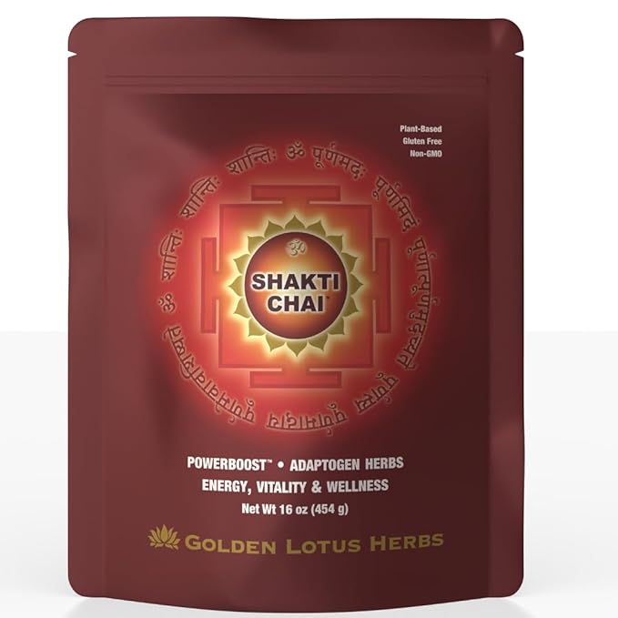 Shakti Chai Herbal Chai Mix – Maca & Superfood Blend | Energizing Spiced Chai Drink with Coconut Sugar, Cacao & Yerba Mate – 16oz - Bloomnest