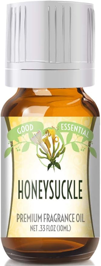 Good Essential Professional Honeysuckle Fragrance Oil 10ml for Diffuser, Candles, Lotions, Perfume 0.33 fl oz - Honeysuckle Aromatherapy Oil for Soap Making GoodEssential