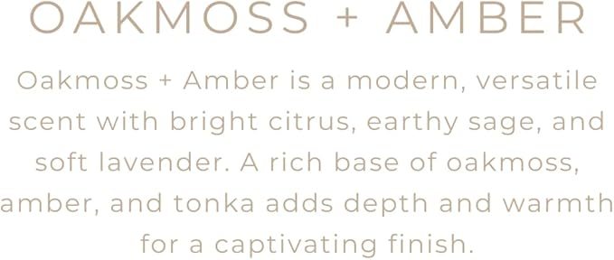 River Birch Candles Oakmoss + Amber Scented Candle | Premium, All-Natural, Non-Toxic, Soy Wax, Amber Jar | 8.5oz 40 Hr Burn Time | Cozy Relaxing Gifts for Home - Bloomnest