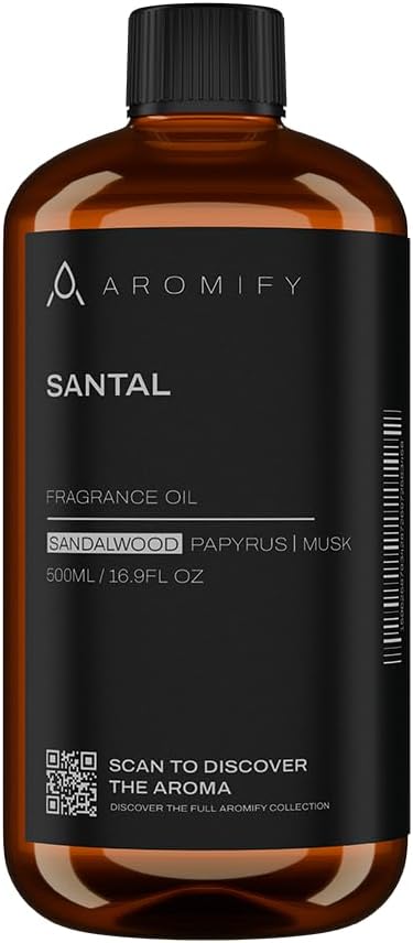 Santal Diffuser Oil, 16.9 FL Oz, 500 mL, Diffuser Fragrance Oil for Home, Bathroom & Office, Aromatherapy Blend of Natural Essential Oil, Sandalwood & Musk Scent. - Bloomnest