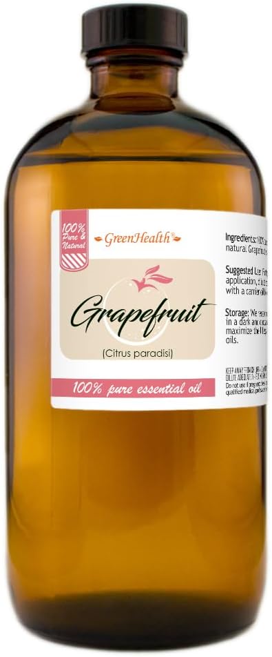 Grapefruit Essential Oil - 16 fl oz (473 ml) Amber Glass Bottle - 100% Pure Essential Oil - GreenHealth - Bloomnest