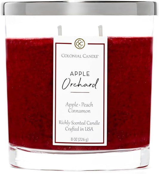 Colonial Candle Apple Orchard Scented Candle Jar, Highly Fragranced Candles for Home Scented, Mottled Wax Candle, 2 Wick, 8 oz - Made in The USA - Bloomnest