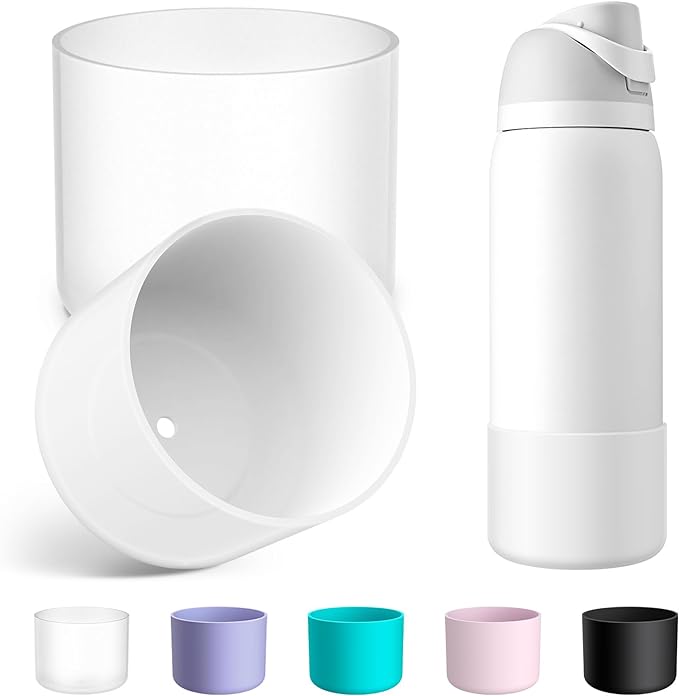 2PCS Silicone Water Bottle Boot for Owala 24oz 32oz 40oz, Anti-Slip Protective Sleeve Bottom Bumper Protector for FreeSip, Twist, and Flip Stainless Steel Water Bottles Alwenid