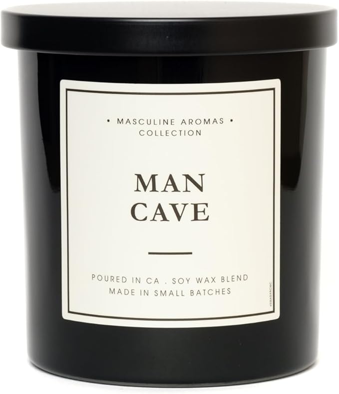 Hand-Poured in California | Masculine Aromas | 9oz | 50-Hour Burn Time | Scented Men's Candles with Natural Essential Oils | Vegan (Man Cave) - Bloomnest