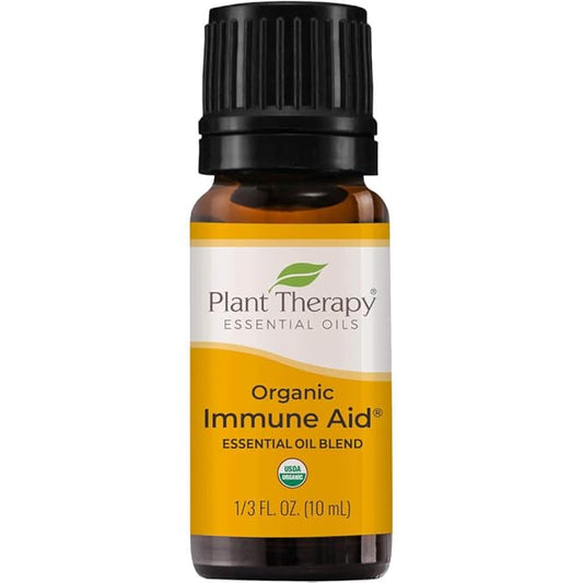Plant Therapy Organic Immune Aid Essential Oil Blend 10 mL (1/3 oz) 100% Pure, Undiluted, Therapeutic Grade PlantTherapy