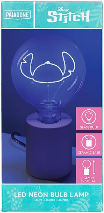 Disney Stitch Decorative LED Neon Bulb Lamp - E27 Glass Lightbulb, Officially Licensed Lilo & Stitch Collectible Gift, Fun Light for Bedrooms & Homes | Paladone - Bloomnest