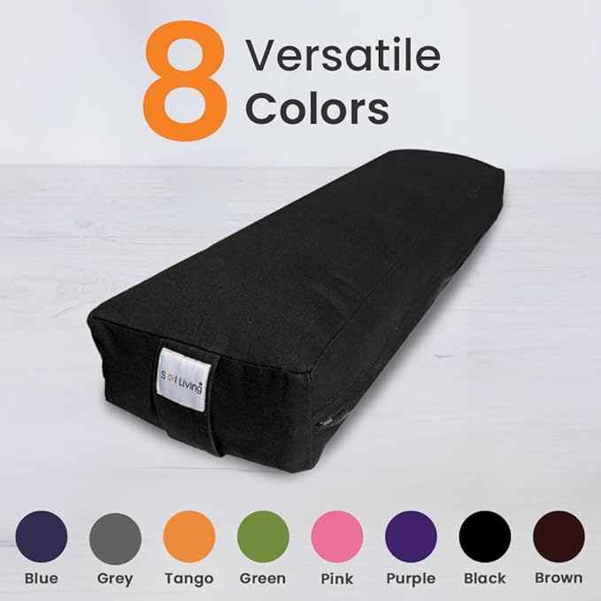 Sol Living Yoga Bolster Pillow Rectangular Meditation Cushion Cotton Meditation Accessories for Restorative Yoga Meditation Pillow Yoga Pillow Firm Body Pillow Bolster Pillow for Legs Removable Cover - Bloomnest