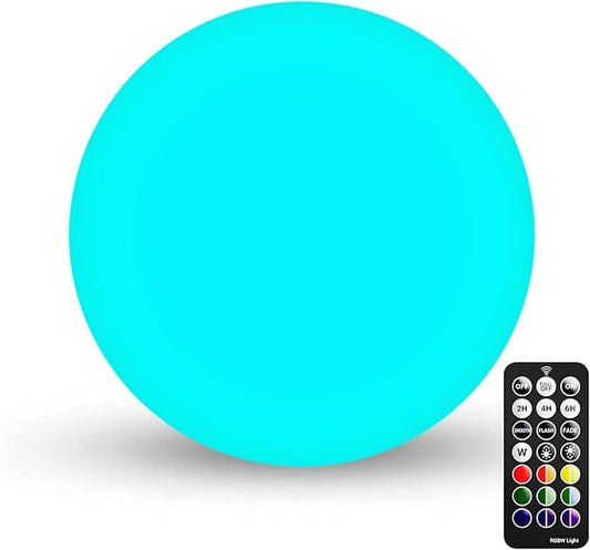 LOFTEK 6-inch LED Light Ball: Nursery Night Light with Remote Control, 16 RGB Color Changing & Dimming Rechargeable, Cordless Portable Floating Pool Lights for Kids or Decor - Bloomnest